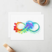 Carte De Correspondance Infinity avec méduse arc-en-ciel (Devant/Arrière en situation)