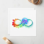 Carte De Correspondance Infinity avec Rainbow Jellyfish (Devant/Arrière en situation)