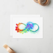 Carte De Correspondance Infinity avec Rainbow Jellyfish (Devant/Arrière en situation)