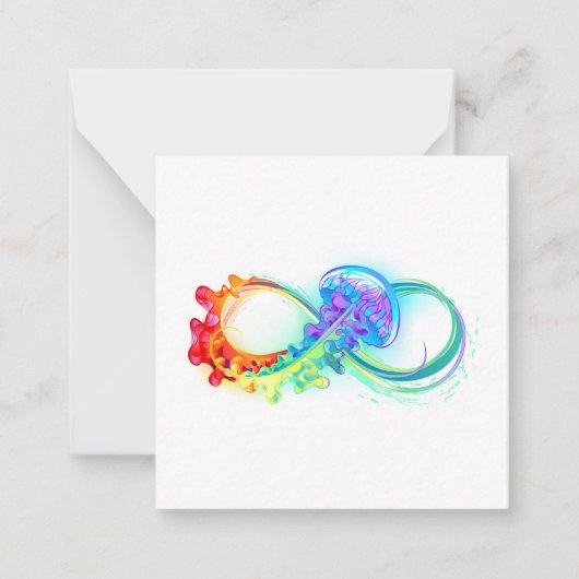 Carte De Correspondance Infinity avec Rainbow Jellyfish (Devant)