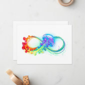 Carte De Correspondance Infinity avec Rainbow Jellyfish (Devant/Arrière en situation)