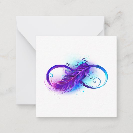 Carte De Correspondance Infinity with Purple Feather (Devant)