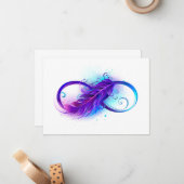 Carte De Correspondance Infinity with purple feather (Devant/Arrière en situation)