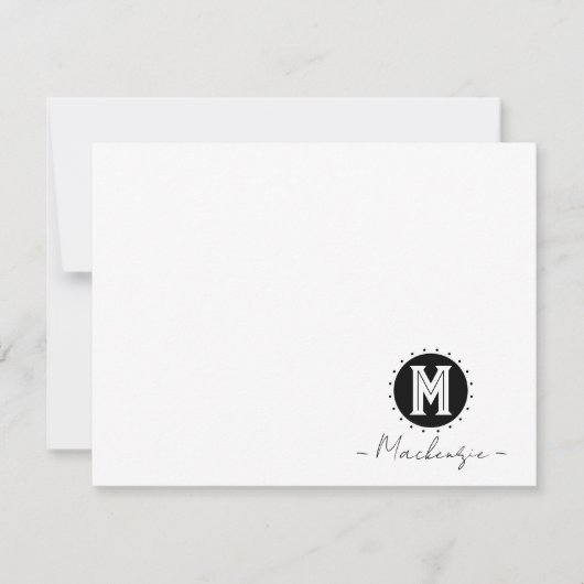 Carte De Correspondance Initial Family Name Monogram Circle (Devant)