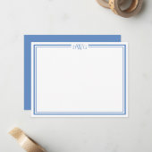 Carte De Correspondance Initiale de nom de monogramme classique personnali (Devant/Arrière en situation)