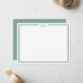Carte De Correspondance Initiale de nom de monogramme classique personnali (Devant/Arrière en situation)