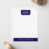 Carte De Correspondance Initiales 2 Hommes Bleu Marine Professionnel (Devant/Arrière en situation)