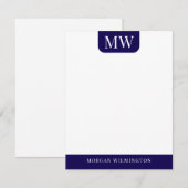 Carte De Correspondance Initiales 2 Hommes Bleu Marine Professionnel (Devant / Derrière)