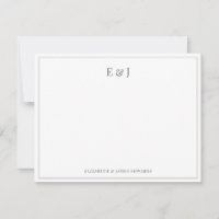Initiales de couple élégantes gris argent double b