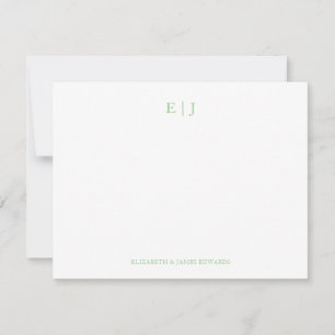 Carte De Correspondance Initiales de couple en monogramme personnalisé ver