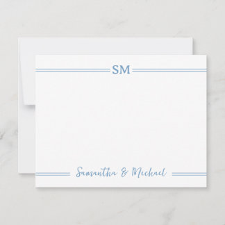 Carte De Correspondance Initiales de monogramme de mariage Nom du couple L