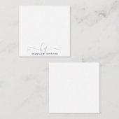 Carte De Correspondance Initiales de script bleu marine moderne Monogramme (Devant / Derrière)