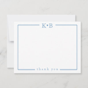 Carte De Correspondance Initiales du Couple Nouveaux Mariés Monogramme Mer