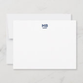 Carte De Correspondance Initiales Modernes Bleu Marine Gras Monogramme (Devant)
