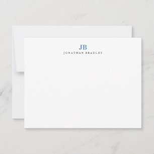 Carte De Correspondance Initiales Monogramme Minimaliste Moderne Simple Bl
