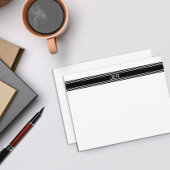 Carte De Correspondance Initiales Monogramme Moderne Simple Noir & Blanc