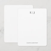 Carte De Correspondance Initiales Monogrammes Couples Personnalisées Verti (Devant / Derrière)