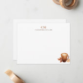 Carte De Correspondance Initiales Monogrammes Louveur de café (Devant/Arrière en situation)