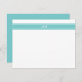 Carte De Correspondance Initiales Monogrammes Modernes Aqua Classique Simp (Devant / Derrière)