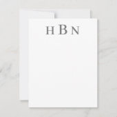 Carte De Correspondance Initiales monographiques personnalisées au charbon (Devant)