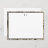 Carte De Correspondance Initiales simples en bois rustique (Devant / Derrière)