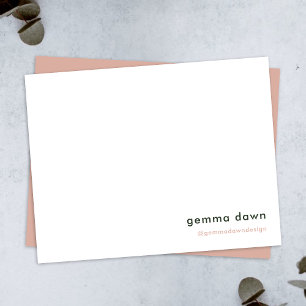 Carte De Correspondance Instagram féminin minimaliste rose vif