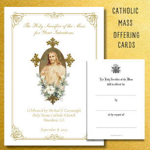 Carte De Correspondance Intention de messe catholique Souvenir