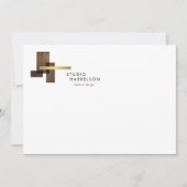 Carte De Correspondance Interior Designer Wood Gold Logo Flat Notecard (Devant)