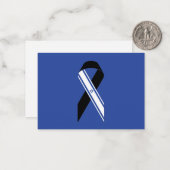 Carte De Correspondance Israël drapeau noir ruban mémorial bleu Hanoukka (Devant/Arrière en situation)