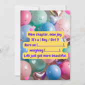 Carte De Correspondance "It’s a [Boy/Girl]!" Reveal Card (Devant)