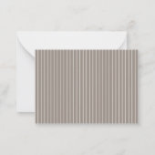 Carte De Correspondance Ivory taupe pinstriped wedding response RSVP (Dos)