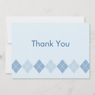 Carte De Correspondance Jacquard Bleu tendance Flat Remerciements Note Car