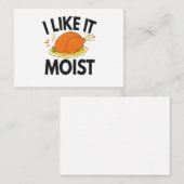 Carte De Correspondance J'aime ça Moist Funny Thanksgiving Toasted Chicken (Devant / Derrière)