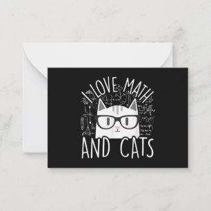 Carte De Correspondance J'Aime Les Maths Et Les Chats Cute Kitty Chat