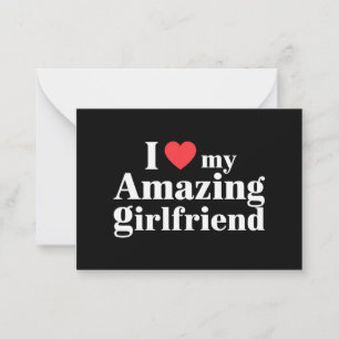 Carte De Correspondance J'aime ma petite amie incroyable Je suis fou de ma