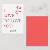 Carte De Correspondance J'aime vous aimer, customiser personnaliser (Devant / Derrière)