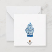 Carte De Correspondance Jar de gingembre bleu et blanc (Dos)