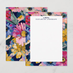 Carte De Correspondance Jardin Botanique Floral Coloré