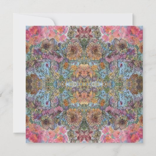 Carte De Correspondance Jardin Chic Fleur Chic Shabby peinture aquarelle (Devant)