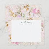 Carte De Correspondance Jardin de fleurs roses Papeterie personnalisée (Devant / Derrière)