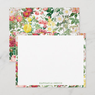 Carte De Correspondance Jardin de printemps Vintage Rose