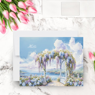 Carte De Correspondance Jardin De Wisteria Aquarelle AI
