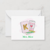 Carte De Correspondance Jardin d'enfants enseignant préppie Carnet café (Devant)