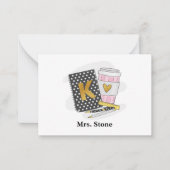 Carte De Correspondance Jardin d'enfants enseignant Preppy Black Carnet ca (Devant)