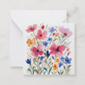 Carte De Correspondance Jardin des fleurs de l'aquarelle (Devant)