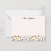 Carte De Correspondance Jardin Fleur sauvage de l'aquarelle monogramme (Devant)