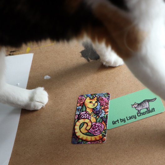 Carte De Correspondance Jardin Orange Tabby Chat