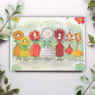 Carte De Correspondance Jardin Vintage Fairy Little Lasse Elsa Beskow
