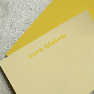 Carte De Correspondance Jaune Beurre Simple Personnalisé