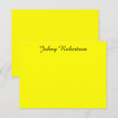 Carte De Correspondance Jaune Clair Élégant Professionnel Moderne (Devant / Derrière)